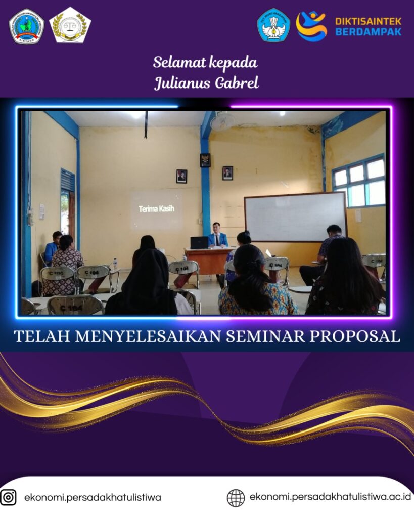 selamat kepada julianus gabrel, telah seminar proposal